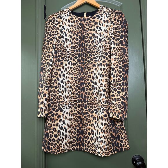 NWT Tuckernuck x India Hicks Leopard Domino Mini Party Dress Brown Black Medium - Picture 3 of 8